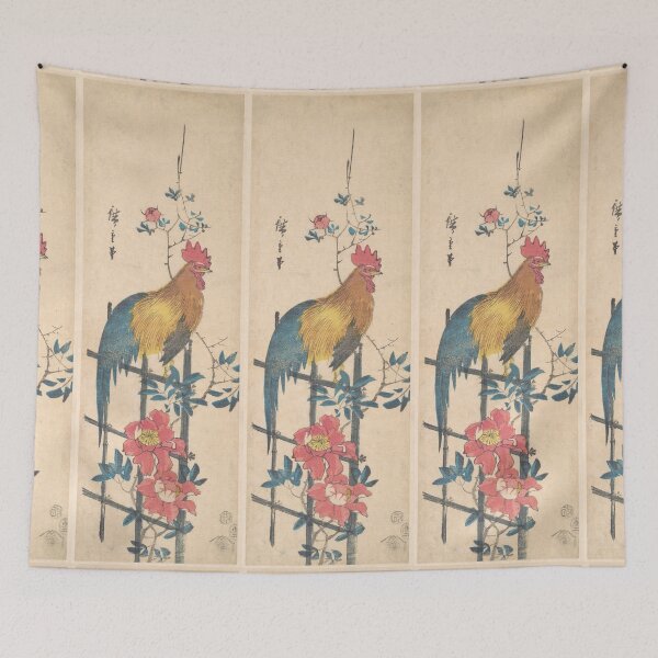 Item preview, Utagawa Hiroshige (1797 – 1858) rooster on trellis. designed and sold by TeeARTHY.