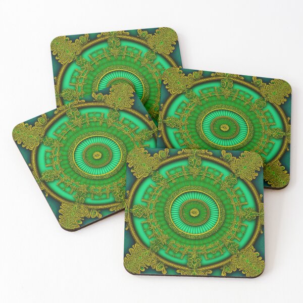 Item preview, Mandala Gold Emerald Green Filigree - Mandalas designed and sold by internlvisions.