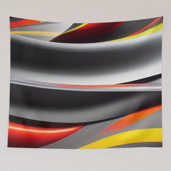 Item preview, Swirls and Twirls of Red Yellow Gray Black Whirling on Canvas designed and sold by deniselynnimage.