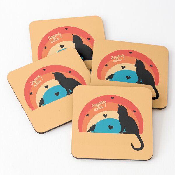 Item preview, Let's be friends cat, bird! designed and sold by Kristaine.