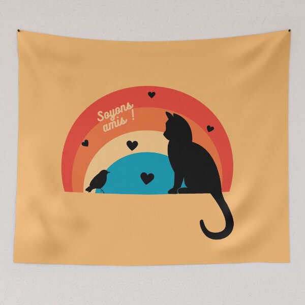Item preview, Let's be friends cat, bird! designed and sold by Kristaine.