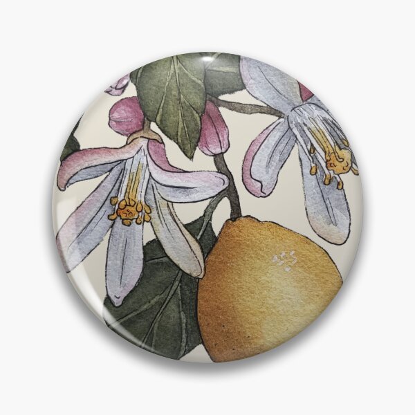 Item preview, Citrus Lemon Botanical Illustration blossom and leaves designed and sold by Wieskunde.