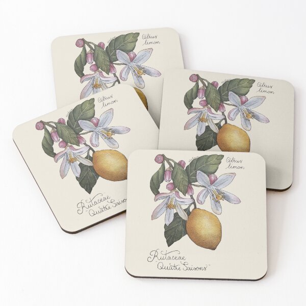 Item preview, Citrus Lemon Botanical Illustration blossom and leaves designed and sold by Wieskunde.