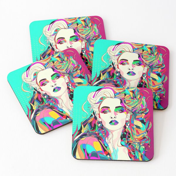 Item preview, Colorized Glamour: Vivacious Flat Line Art Portrait of a Beautiful Woman designed and sold by Toph Moses.