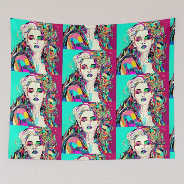 Item preview, Colorized Glamour: Vivacious Flat Line Art Portrait of a Beautiful Woman designed and sold by Toph Moses.