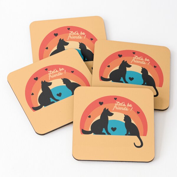 Item preview, let's be friends cat, dog! designed and sold by Kristaine.
