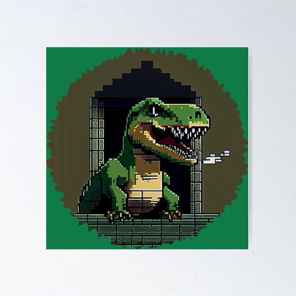 Pixel T-Rex Art Print for Sale by maddreamerr