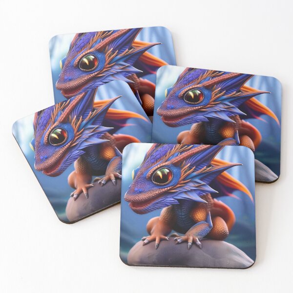 Item preview, Baby Blue and Red Dragon with Big Eyes designed and sold by dragynrain.