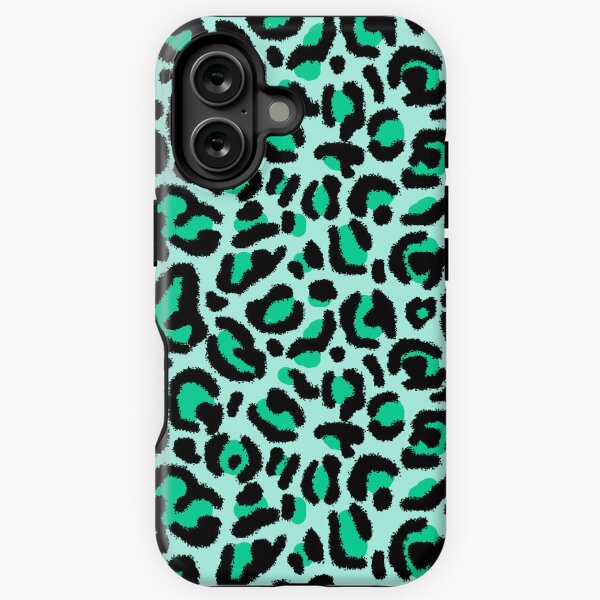 Vista previa del artículo con la obra «Estampado de leopardo verde menta», diseñado y vendido por Julie Erin Designs.