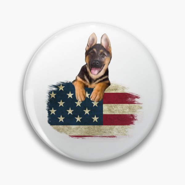 Item preview, German Shepard with American flag designed and sold by Janetlousart.