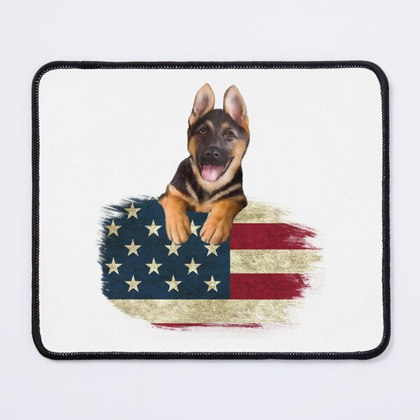 Item preview, German Shepard with American flag designed and sold by Janetlousart.