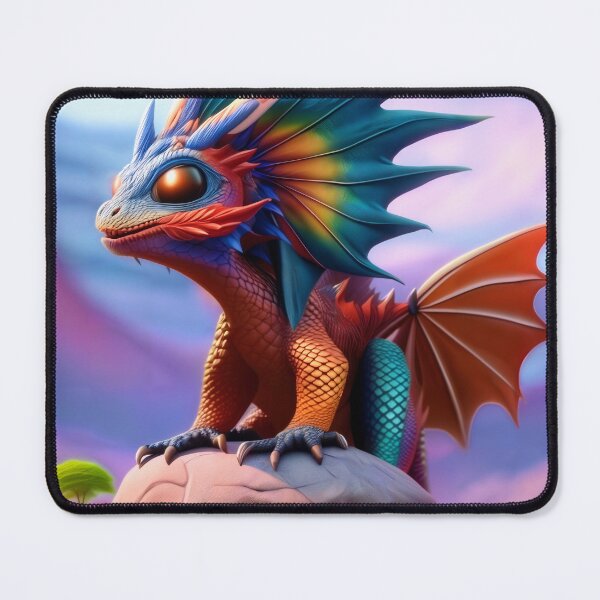Item preview, Rainbow Red and Blue Baby Dragon designed and sold by dragynrain.
