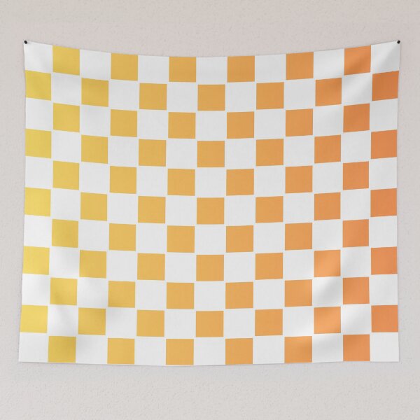 Item preview, Colourful Checkered Grid Pattern Yellow Orange designed and sold by superbling.
