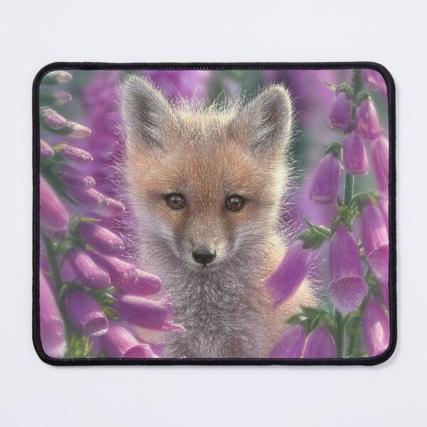 Item preview, Red Fox Pup "Foxgloves" designed and sold by Collin Bogle.