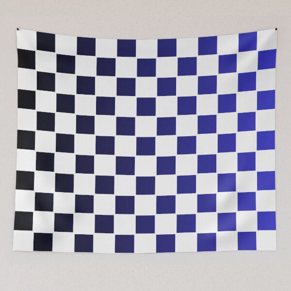 Item preview, Colourful Checkered Grid Pattern Black Blue designed and sold by superbling.