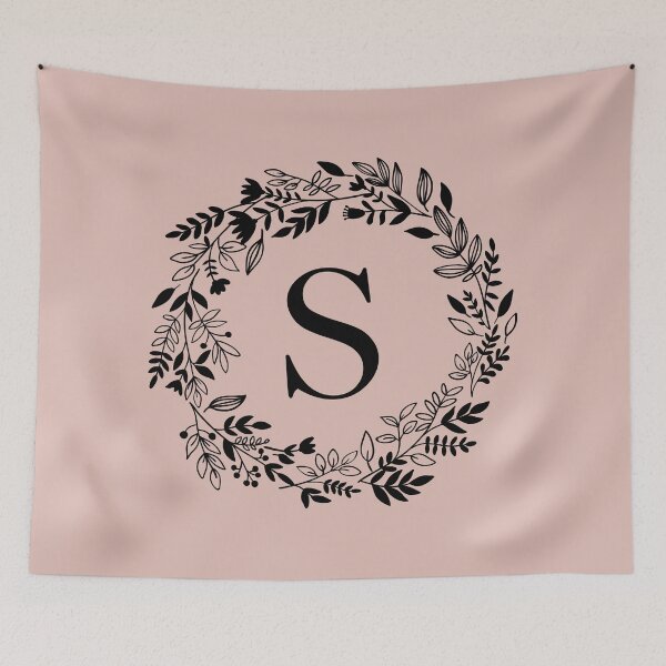 Item preview, Letter S with Floral Wreath - Initial S - Monogram Art designed and sold by thelustrous.