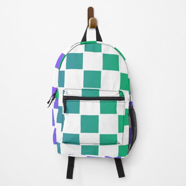 Item preview, Colourful Checkered Grid Pattern Blue Green designed and sold by superbling.