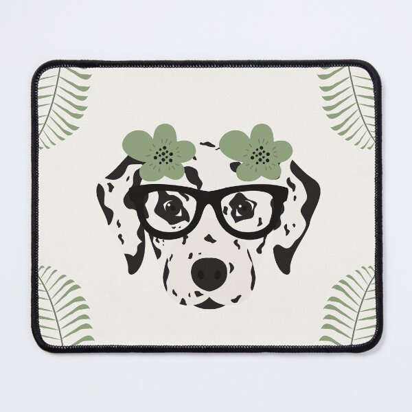 Item preview, Dalmatian Dog Head With Glasses, Boho Flower and Plant designed and sold by SeasonalDogs.