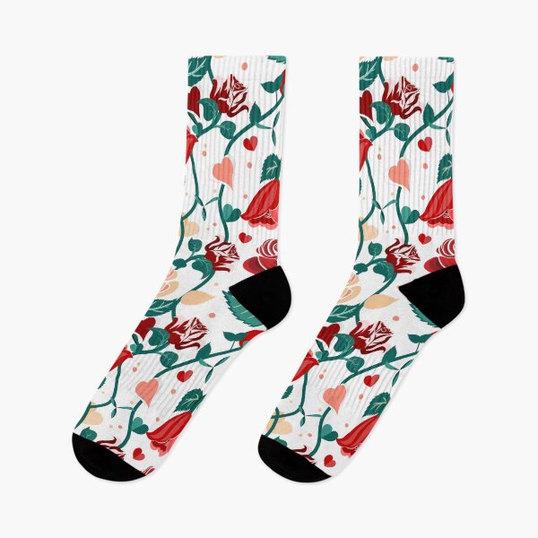 Item preview, Cute Mix Colours Rose Flowers with Green Leaves White Pattern designed and sold by Moyanana.