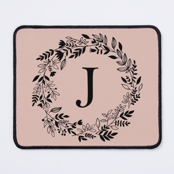 Item preview, Letter J with Floral Wreath - Initial J - Monogram Art designed and sold by thelustrous.