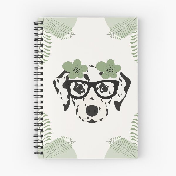 Item preview, Dalmatian Dog Head With Glasses, Boho Flower and Plant designed and sold by SeasonalDogs.