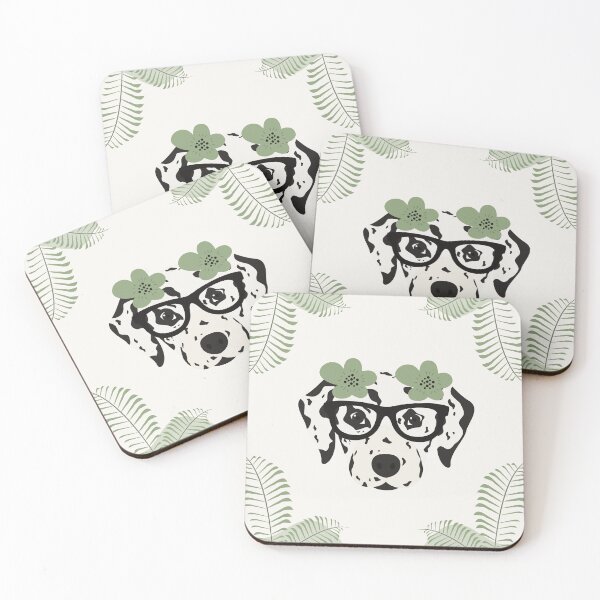 Item preview, Dalmatian Dog Head With Glasses, Boho Flower and Plant designed and sold by SeasonalDogs.