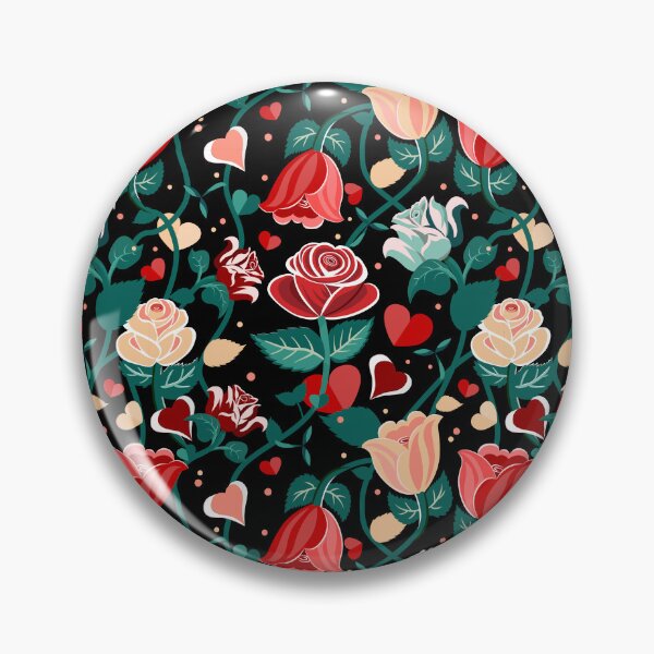 Item preview, Cute Mix Colours Rose Flowers with Green Leaves Black Pattern designed and sold by Moyanana.