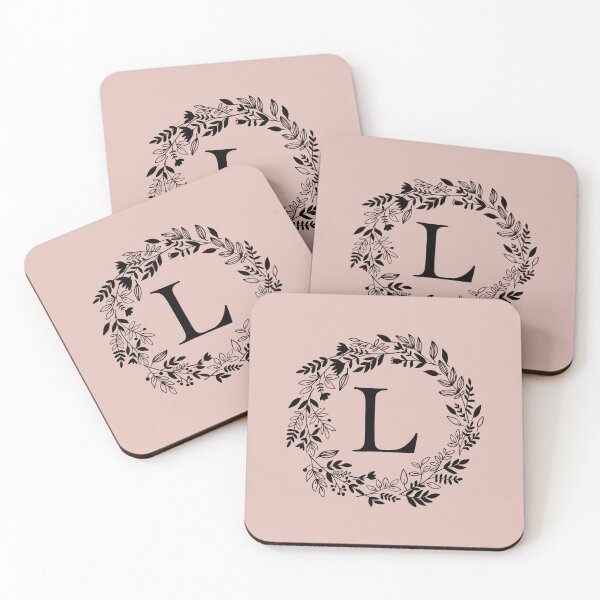 Item preview, Letter L with Floral Wreath - Initial L- Monogram Art designed and sold by thelustrous.