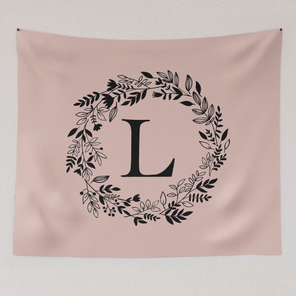Item preview, Letter L with Floral Wreath - Initial L- Monogram Art designed and sold by thelustrous.
