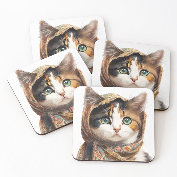 Item preview, Calico Kitten Sticker Design Boho Style designed and sold by HandCraftedArt.