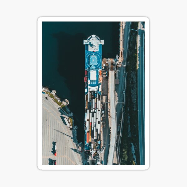 Item preview, Aerial photograph of a ferry in Newfoundland designed and sold by erikallen920.
