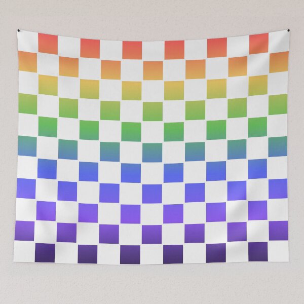 Item preview, Colourful Checkered Grid Pattern Rainbow designed and sold by superbling.