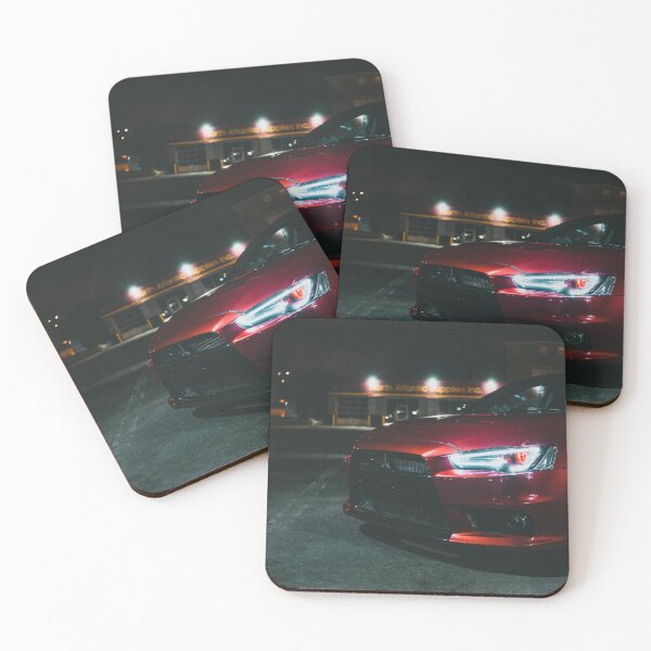 Item preview, red mitsubishi lancer eco at night designed and sold by erikallen920.