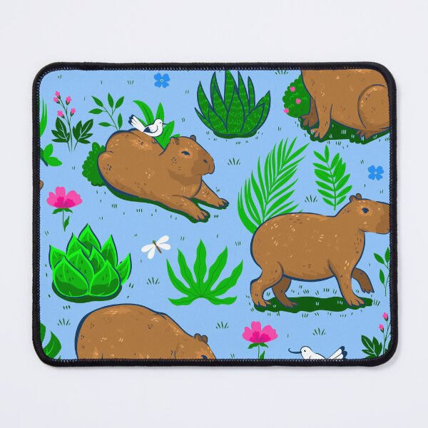 Item preview, cute capybara cactus bird blue designed and sold by Gossip Rag.