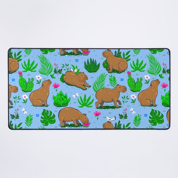 Item preview, cute capybara cactus bird blue designed and sold by Gossip Rag.