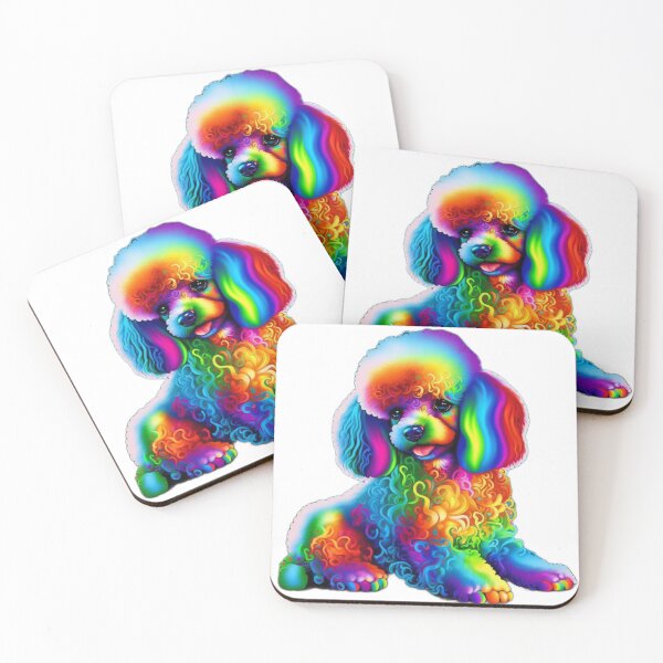 Item preview, Rainbow colored poodle designed and sold by Fragile Prints.