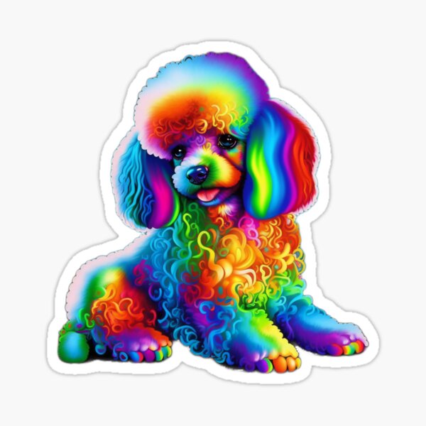 Lisa Frank Rainbow Dog Mom Sticker