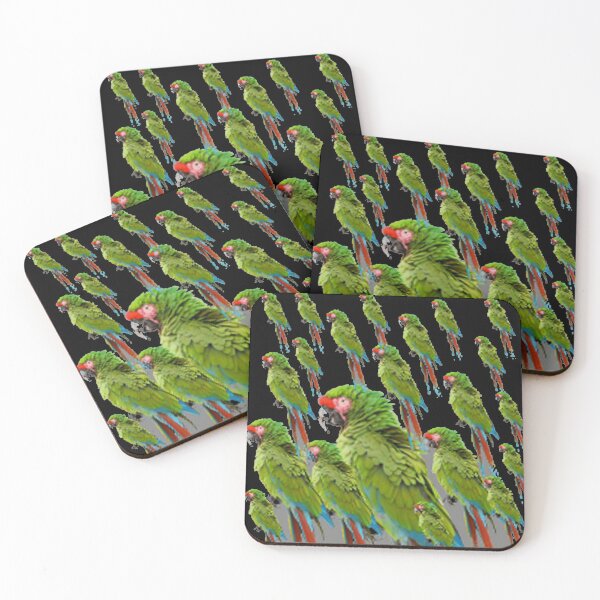 Item preview, GREEN MACAW PATTERNS ABSTRACT BLACK  ART designed and sold by sharlesart.