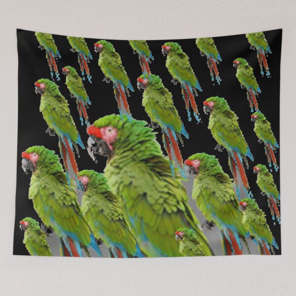 Item preview, GREEN MACAW PATTERNS ABSTRACT BLACK  ART designed and sold by sharlesart.