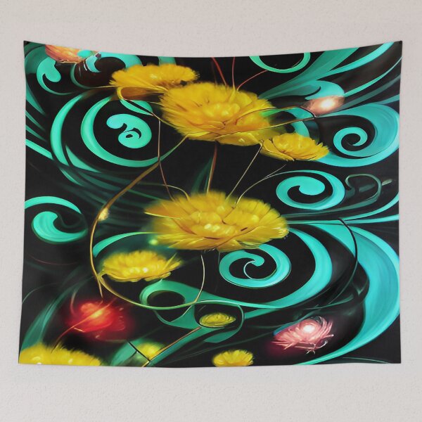Item preview, Twirls and Swirls of Whisps of Stems and Yellow Flower designed and sold by deniselynnimage.