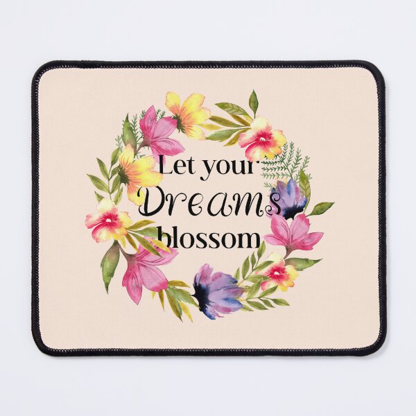 Item preview, Let your Dreams blossom - Floral Quote designed and sold by papierquarell.