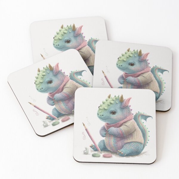 Item preview, Dreamy Drakelings: Pastel Yarn Baby Dragon Delights designed and sold by NorthFoxGraphic.