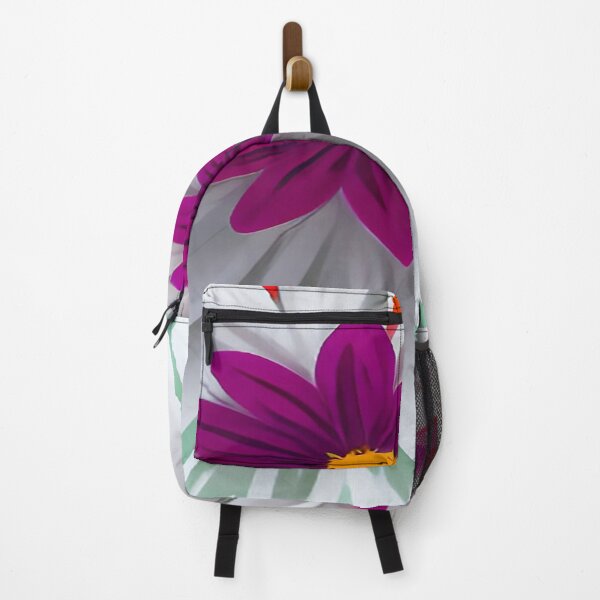 Item preview, White and Violet Purples with Orange Florets with Mint Green Background designed and sold by deniselynnimage.