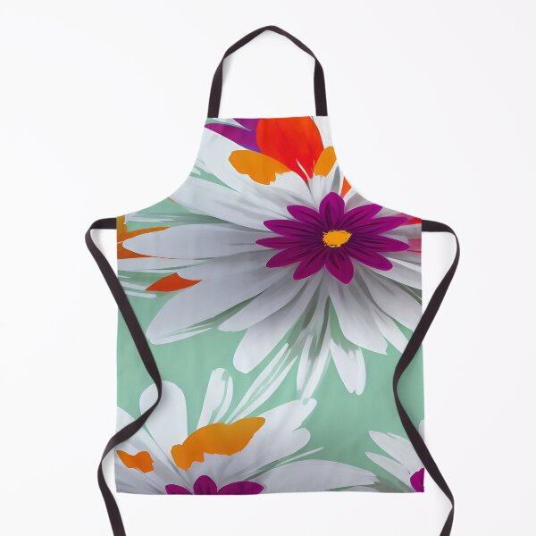 Item preview, White and Violet Purples with Orange Florets with Mint Green Background designed and sold by deniselynnimage.