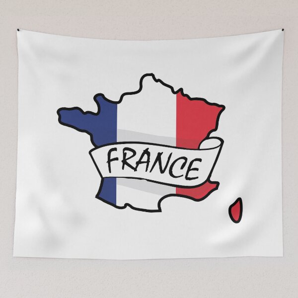Item preview, France Map with Flag designed and sold by ninoni.