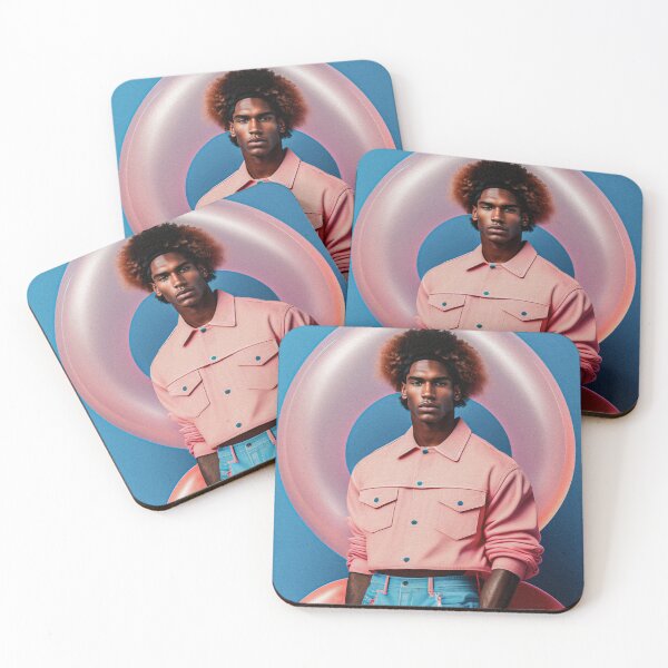 Item preview, Fashion Photograph of Handsome Man Wearing Pink Denim Outfit designed and sold by Cyber-Cuties.