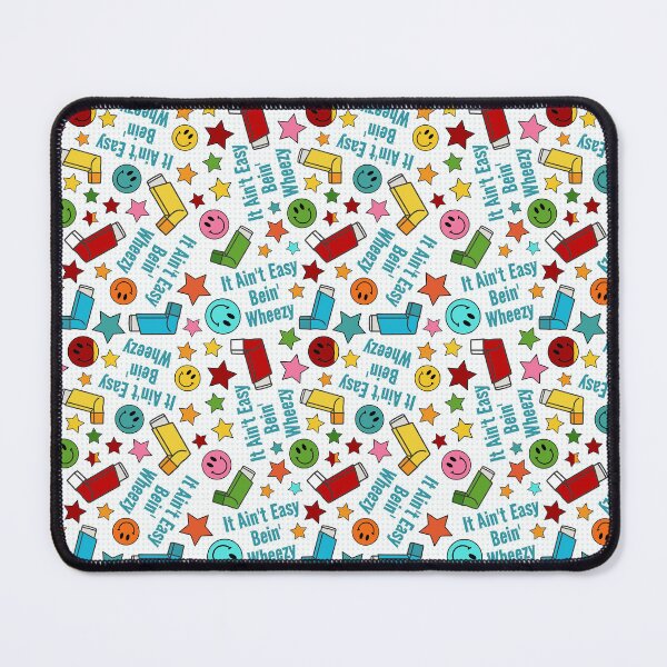 Item preview, It Ain't Easy Bein' Wheezy Colorful Asthma Inhalers designed and sold by KrisInStitches.