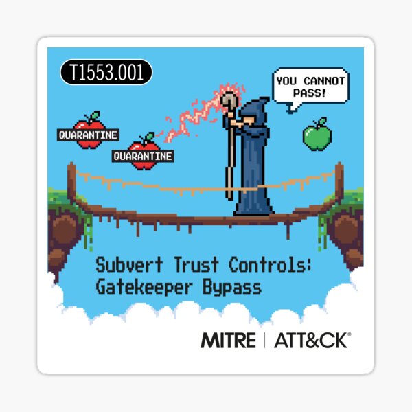 Item preview, ATT&CK T1553.001 Gatekeeper Bypass designed and sold by MITRE ATT&CK.