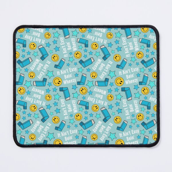 Item preview,  It Ain't Easy Bein' Wheezy Asthma Inhalers in Blue and Aqua designed and sold by KrisInStitches.