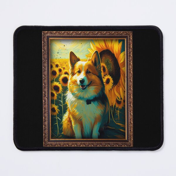 Item preview, Icelandic Sheepdog Sunflower Painting Adorable Dog designed and sold by rafaeltto.